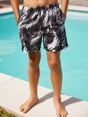Nike Black 4 Inch Print Volley Swim Shorts - Image 2 of 5