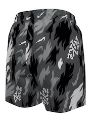 Nike Black 4 Inch Print Volley Swim Shorts - Image 4 of 5