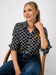 Crew Clothing Blue Viscose Twill Drapey Shirt - Image 1 of 5