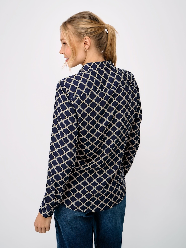 Crew Clothing Blue Viscose Twill Drapey Shirt - Image 2 of 5 Crew Clothing Blue Viscose Twill Drapey Shirt - Image 2 of 5