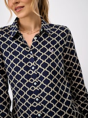 Crew Clothing Blue Viscose Twill Drapey Shirt - Image 4 of 5