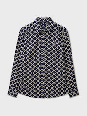 Crew Clothing Blue Viscose Twill Drapey Shirt - Image 5 of 5