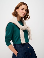 그린 - Crew Clothing Textured Stripe Long Sleeve Top - 5의 이미지 1