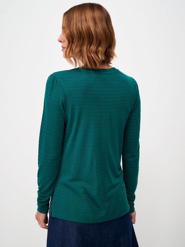 그린 - Crew Clothing Textured Stripe Long Sleeve Top - 5의 이미지 2
