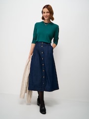그린 - Crew Clothing Textured Stripe Long Sleeve Top - 5의 이미지 3