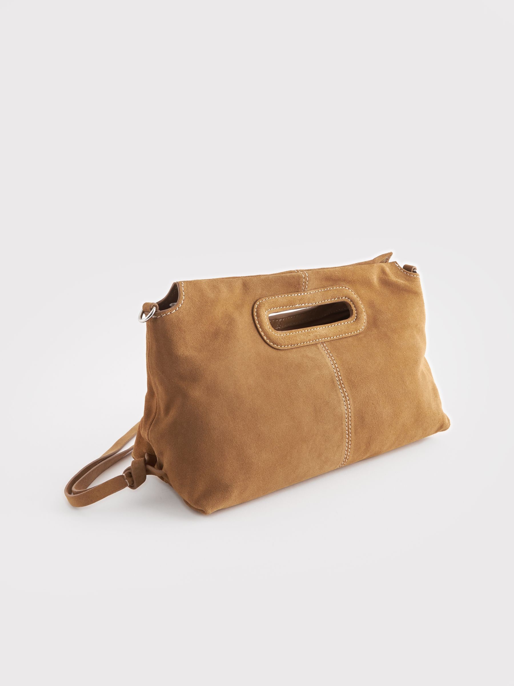Tan suede clutch bag cheap