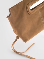 Tan Brown Suede Clutch Bag - Image 6 of 8
