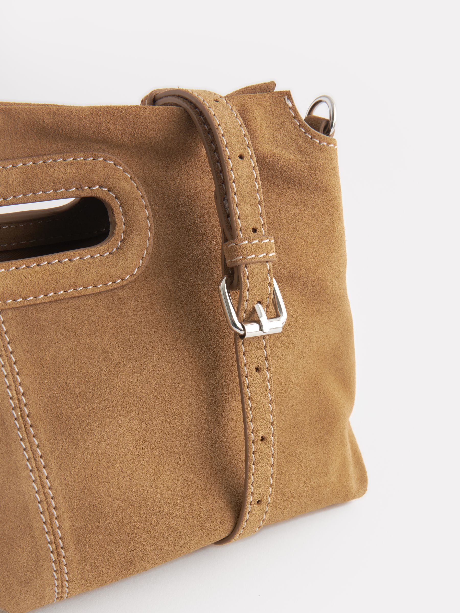 Buy Tan Brown Suede Clutch Bag from Next Luxembourg
