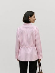VERO MODA Pink Long Sleeve Belted Stripe Shirt - Image 5 of 5