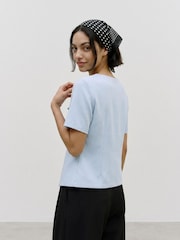 VERO MODA Asymmetric Short Sleeve Mandarin Top - Larawan 4 ng 7