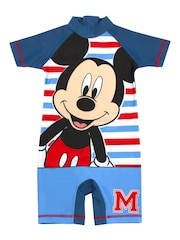 Vanilla Underground Blue Disney Mickey Mouse Licensing Boys Short Sleeve Swimsuit - Image 1 of 5