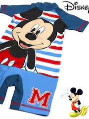 Vanilla Underground Blue Disney Mickey Mouse Licensing Boys Short Sleeve Swimsuit - Image 5 of 5
