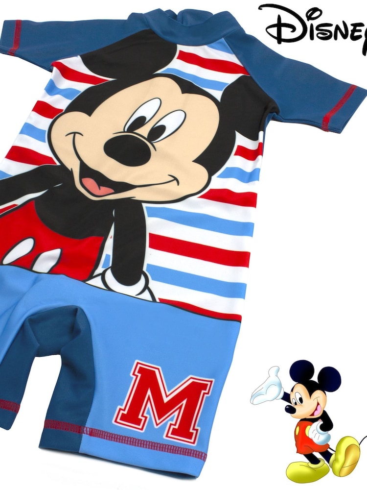 Vanilla Underground Blue Disney Mickey Mouse Licensing Boys Short Sleeve Swimsuit - Image 5 of 5