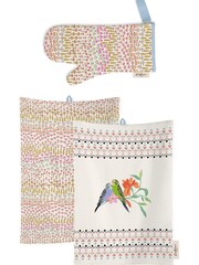 Cath Kidston 2 Pack Cream 100% Cotton Oven Mitt & Tea Towels - Image 2 of 4