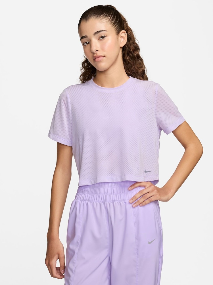 Nike Lilac Purple One Classic Breathable Dri-FIT Short-Sleeve Top - Image 1 of 6