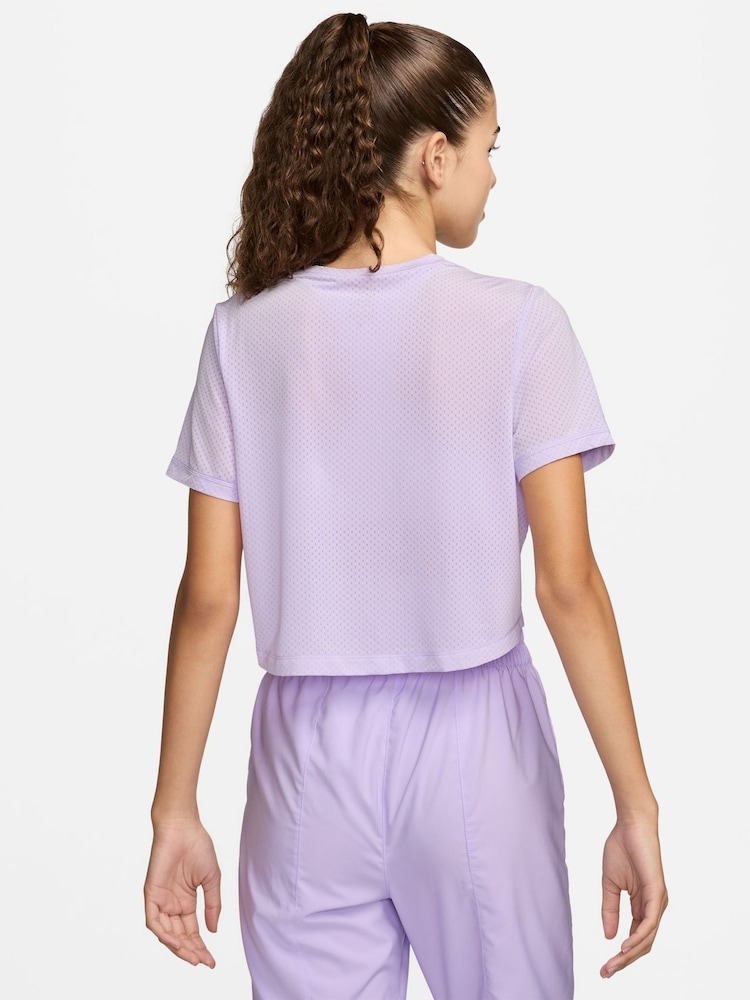 Nike Lilac Purple One Classic Breathable Dri-FIT Short-Sleeve Top - Image 2 of 6