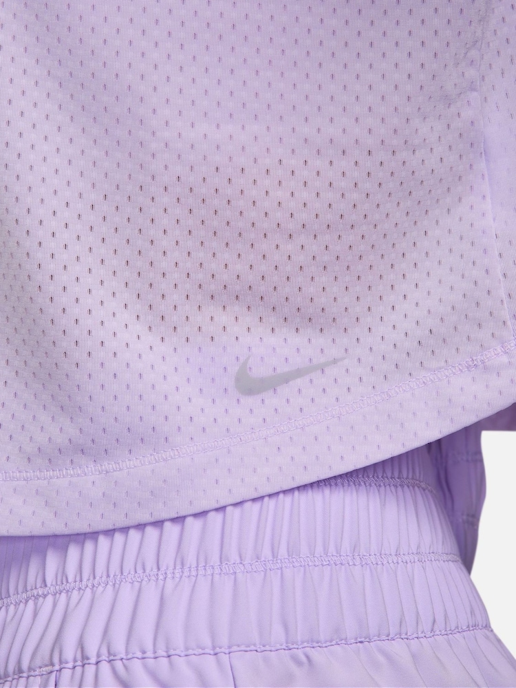 Nike Lilac Purple One Classic Breathable Dri-FIT Short-Sleeve Top - Image 6 of 6
