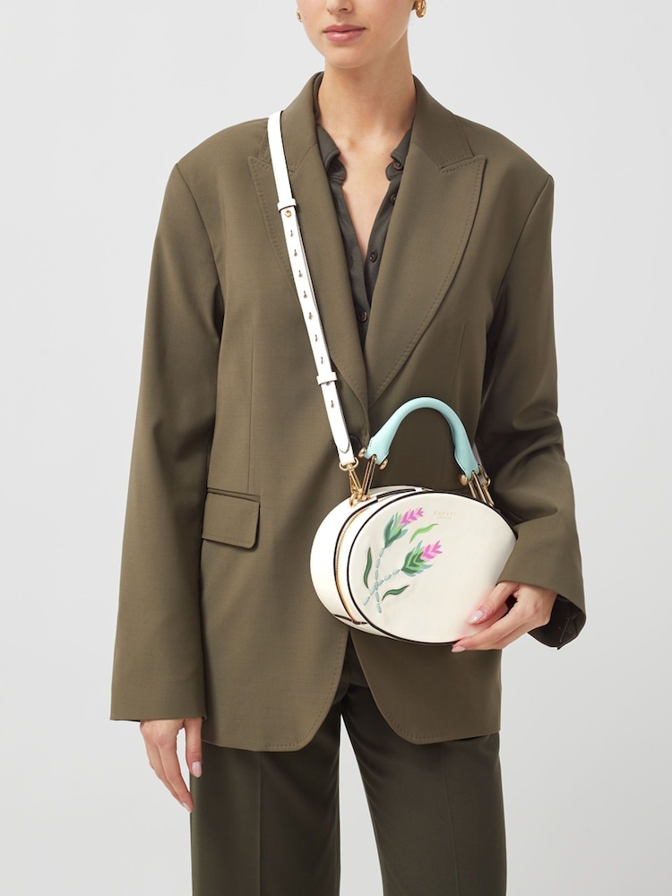 Radley London Small Basil Street Floral Zip Around Grab White Bag - Image 1 of 5