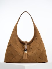 Marron fauve - Sac hobo Luella Grey Pandora Weave Slouch - Image 5 sur 6
