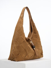 Marron fauve - Sac hobo Luella Grey Pandora Weave Slouch - Image 6 sur 6