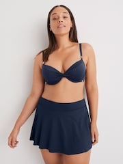 Navy Blue Swim Skirt Bikini Bottoms - Image 1 of 5