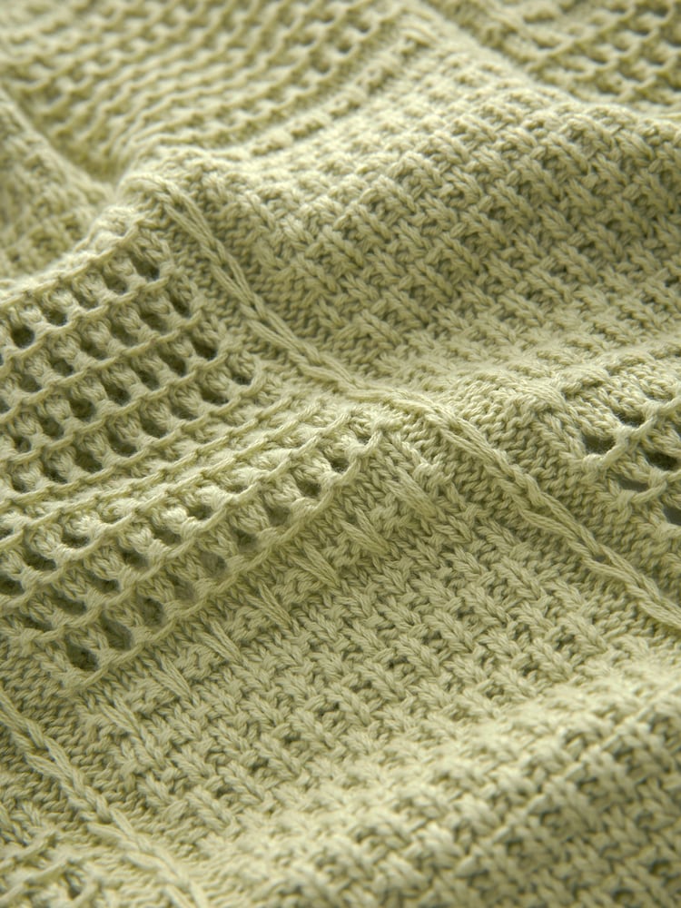 Green Tie Front Stitch Detail Cardigan - Image 7 of 7
