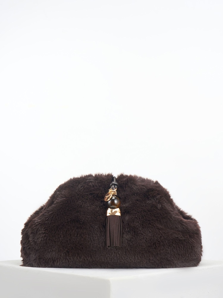 Luella Grey Brown Indigo Oversized Clutch - Image 2 of 4
