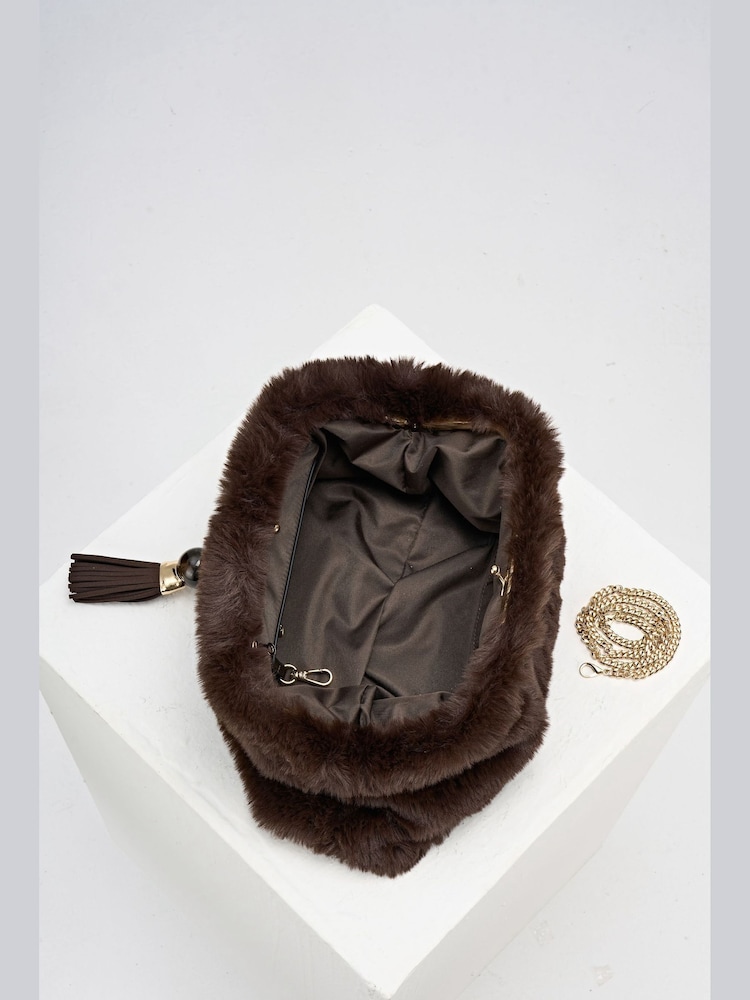 Luella Grey Brown Indigo Oversized Clutch - Image 4 of 4