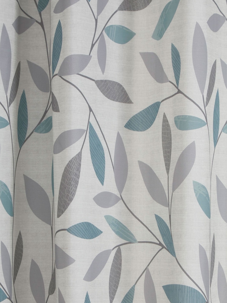 Fusion Blue Beechwood Eyelet 100% Cotton Curtains - Image 4 of 4