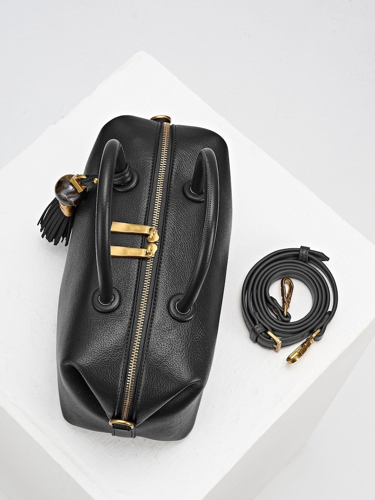 Қара - Luella Grey Alessia Bowler Tote - 5суретінің 5 суреті Қара - Luella Grey Alessia Bowler Tote - 5суретінің 5 суреті