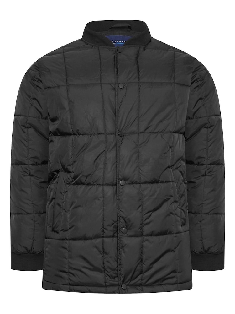 BadRhino Big & Tall Black Quilted Bomber Jacket - Image 1 of 4 BadRhino Big & Tall Black Quilted Bomber Jacket - Image 1 of 4