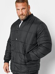 BadRhino Big & Tall Black Quilted Bomber Jacket - Image 2 of 4