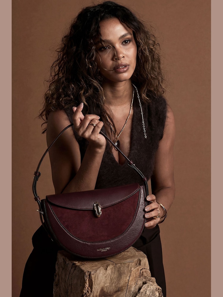 Luella Grey Purple Angelina Multiway Shoulder Saddle Bag - Image 1 of 5 Luella Grey Purple Angelina Multiway Shoulder Saddle Bag - Image 1 of 5