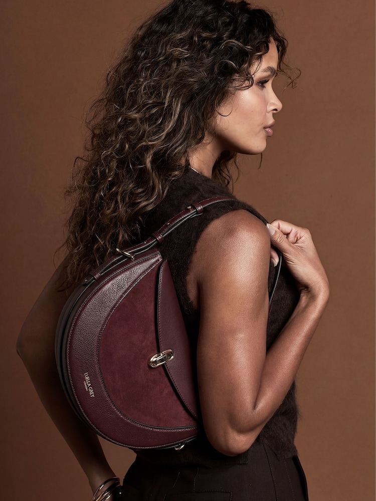 Luella Grey Purple Angelina Multiway Shoulder Saddle Bag - Image 2 of 5 Luella Grey Purple Angelina Multiway Shoulder Saddle Bag - Image 2 of 5