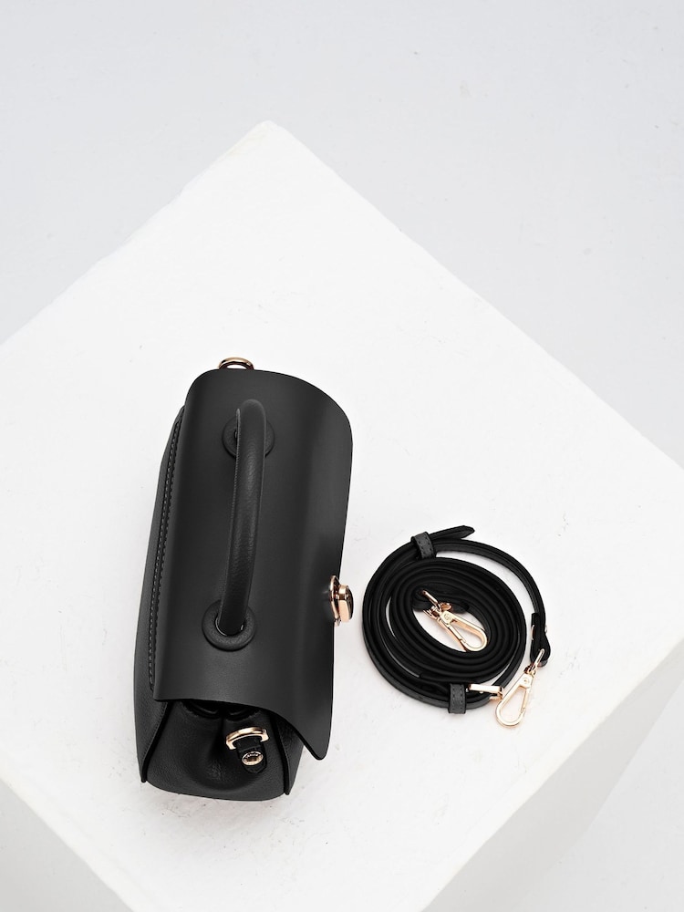 Luella Grey Black Delia Top Handle Cross-Body Bag - Image 3 of 3 Luella Grey Black Delia Top Handle Cross-Body Bag - Image 3 of 3