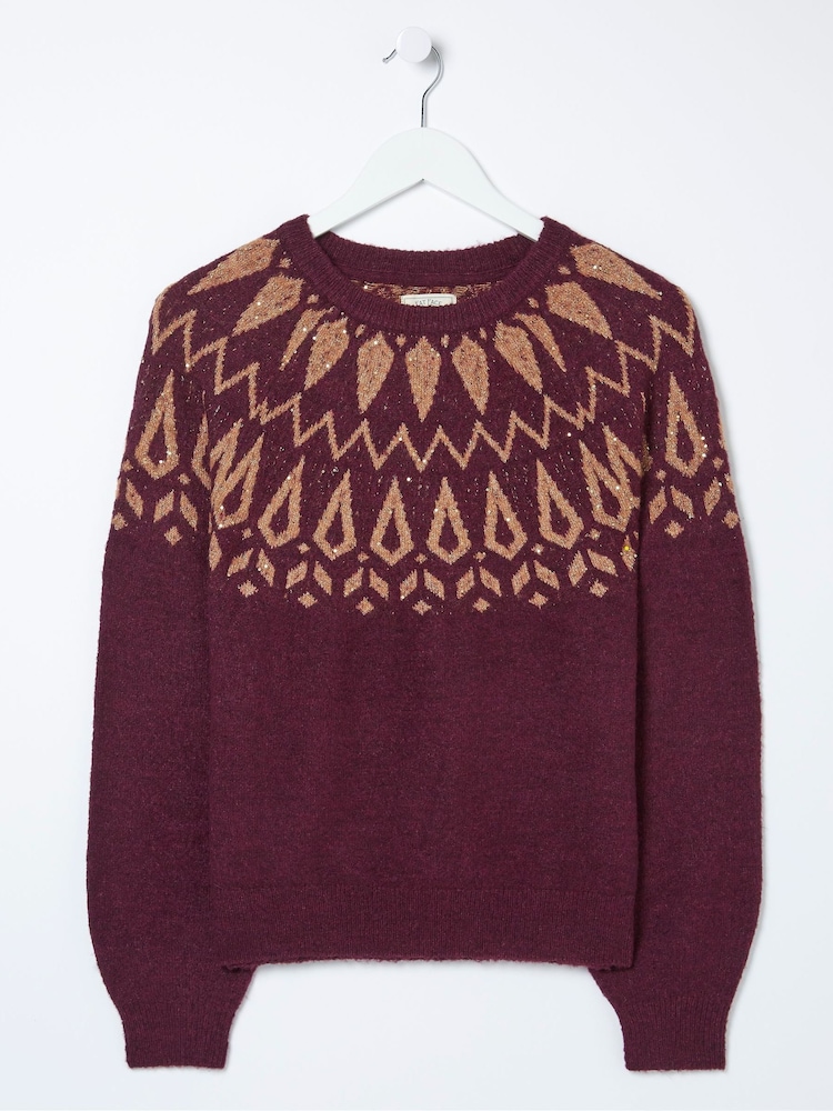 FatFace Purple Silvie Fairlise Sparkle Jumper - Image 6 of 6