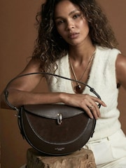 Luella Grey Brown Angelina Multiway Shoulder Saddle Bag - Image 1 of 5
