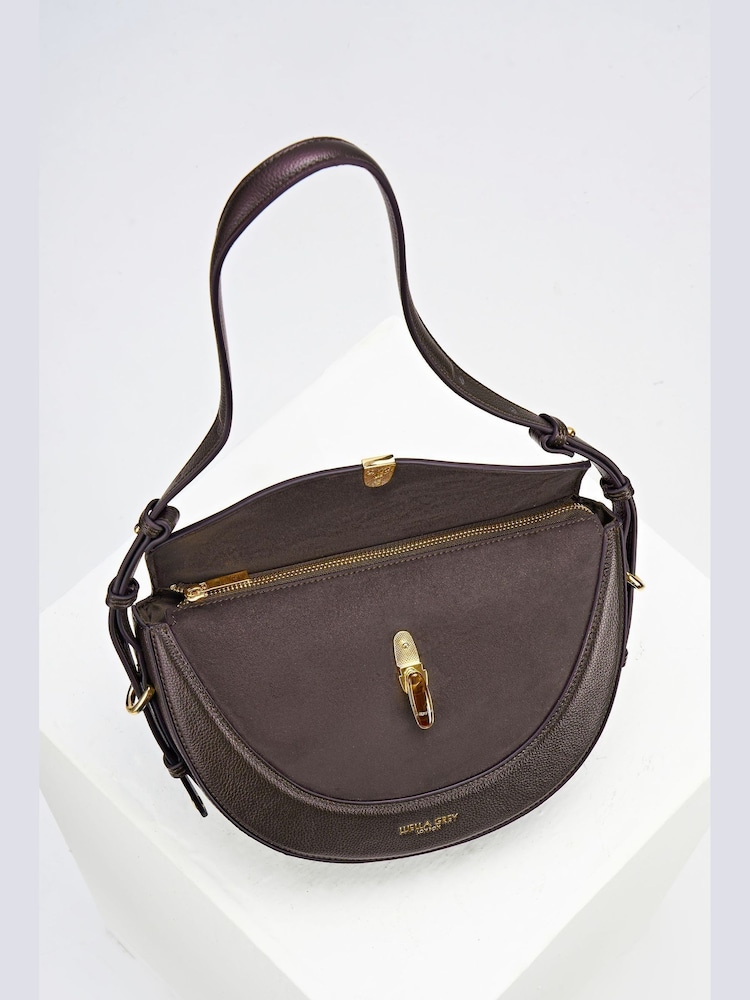 Luella Grey Brown Angelina Multiway Shoulder Saddle Bag - Image 5 of 5 Luella Grey Brown Angelina Multiway Shoulder Saddle Bag - Image 5 of 5