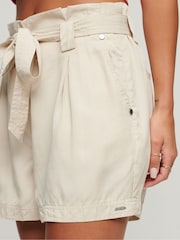 Superdry Nude Desert Paper Bag Shorts - Image 3 of 4