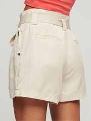Superdry Nude Desert Paper Bag Shorts - Image 4 of 4