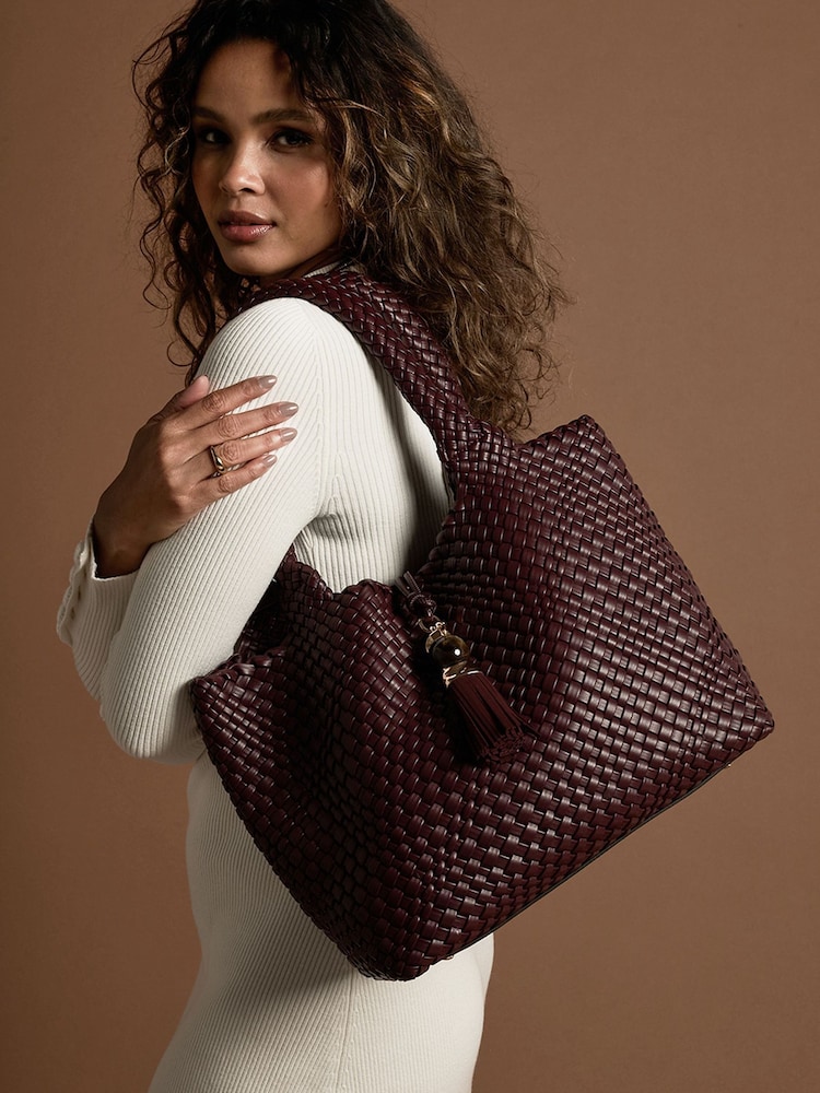 Luella Grey Purple Saskia Woven Tote - Image 1 of 5