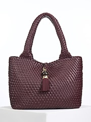 Luella Grey Purple Saskia Woven Tote - Image 3 of 5