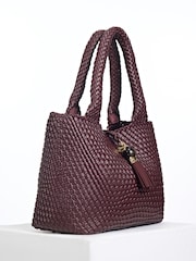 Luella Grey Purple Saskia Woven Tote - Image 4 of 5