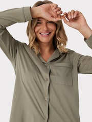 Chelsea Peers Green Organic Cotton Button Up Pyjama Set - Image 2 of 5
