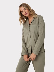 Chelsea Peers Green Organic Cotton Button Up Pyjama Set - Image 3 of 5