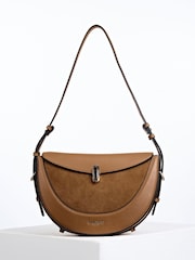 Luella Grey Tan Brown Angelina Multiway Shoulder Saddle Bag - Image 4 of 6