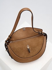 Luella Grey Tan Brown Angelina Multiway Shoulder Saddle Bag - Image 6 of 6
