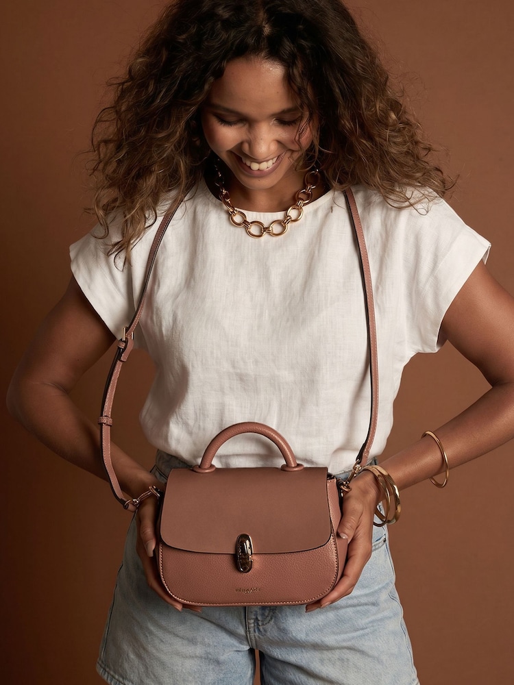 Luella Grey Pink Delia Top Handle Cross-Body - Image 2 of 5 Luella Grey Pink Delia Top Handle Cross-Body - Image 2 of 5