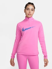 Nike Pink Swoosh Dri-FIT Half Zip Mid Layer - Image 1 of 6