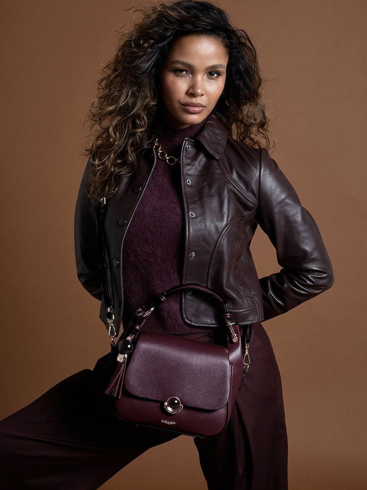 Luella Grey Purple Diana Top Handle Cross-Body Bag - Image 2 of 5 Luella Grey Purple Diana Top Handle Cross-Body Bag - Image 2 of 5